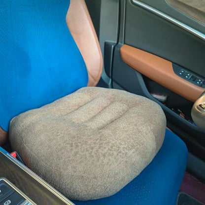 adult car seat booster for height/drivers seat booster cushion for adults-Increase The Field of View by 12cm/4.7in,Plush shell, breathable,with handle,easy to carry,for Cars,Office,Home（Light Brown） - color: Plush-light Brown