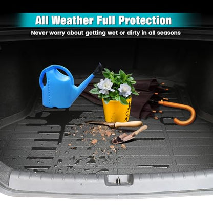 FREEMOTOR802 Compatible with 2025-2026 Audi Q6 e-tron & SQ6 e-tron Trunk Mat, Black Rear Carpets Liner Protection TPE Thermo Plastic Elastomer All Weather Boot Tray Cover Protector Pad