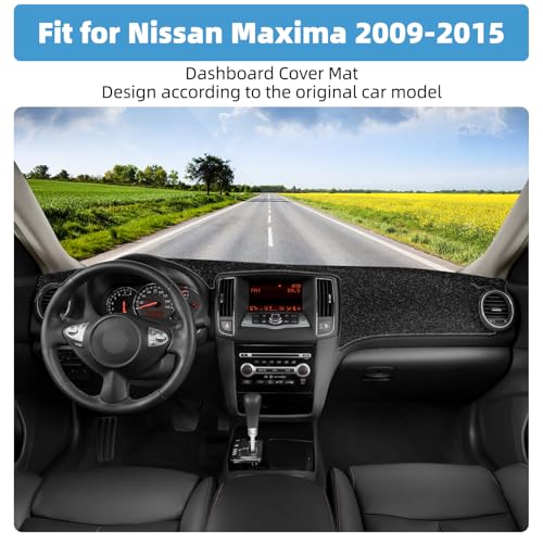 Dash Cover Mat for Nissan Maxima 2009 2010 2011 2012 2013 2014 2015 Non-Slip Dashboard Cover Mat Sunshade UV Rays Protector Interior Accessories - size: Compatible with Maxima 2009-2015
