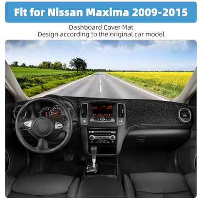 Dash Cover Mat for Nissan Maxima 2009 2010 2011 2012 2013 2014 2015 Non-Slip Dashboard Cover Mat Sunshade UV Rays Protector Interior Accessories - size: Compatible with Maxima 2009-2015