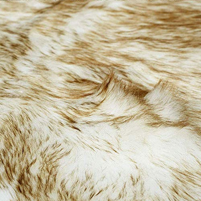 Faux Fox Fur Car Seat Cover for Cars SUV Trucks Universal Fit, Soft Plush Synthetic Fox Buck Fur Car Seat Cushions by FLMaples (White Brown Tip) - color: White Brown Tip