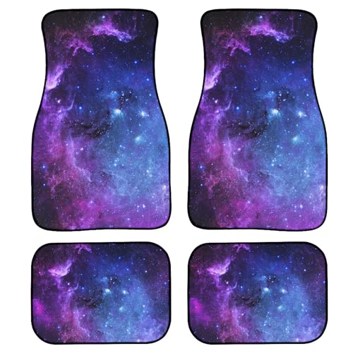 Galaxy Car Floor Mats Universal Deep Space Star Field Abstract Universe Blue Purple Galaxy Stars Nebula Design Floor Mats for Cars Front Rear Car Foot Mats Cute Car Accessories for Trucks - color: Blue Purple