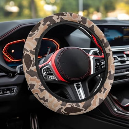 Camo Hunting Duck Steering Wheel Cover 15 Inches for Men Neoprene Anti-Slip Car Steering Wheel Grip Wrap Soft Car Accessories Protective for SUV Vehicle Sedan Truck - color: Camo Hunting Duck-Brown