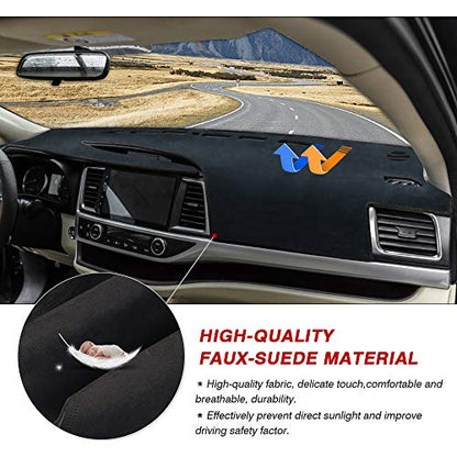 CARTIST Dashboard Cover Mat for 2014-2017 2018 2019 Toyota Highlander Accessories Dash Cover Suede Dash Mat Sunshade Glare UV Rays Protector - size: dash mat for Toyota Highlander 2014-2019