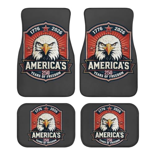 Eagle Car Floor Mats for Cars 4 Pcs Universal Front Rear Car Rugs 250th Anniversary Decorative Auto Car Accessories for Car Truck - color: 250 Years Of Freedom Eagle