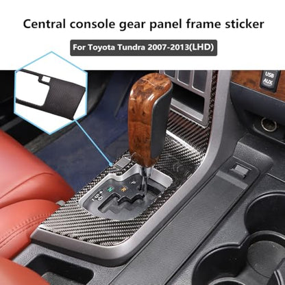 Centre Console Gear Shift Panel Kit Stickers for Toyota Tundra 2007-2013 Soft Carbon Fiber Automotive Interior Decorative Cover (Gear Shift Panel Trim Sticker) - size: Gear Shift Panel Trim Sticker