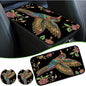 Universal Auto Center Console Pad and 2Pcs Car Coasters Set, Anti Slip Soft Neoprene Car Armrest Seat Box Cover Protector Universal Fit - Car Interior Accessories, Hummingbird Flower - color: 491