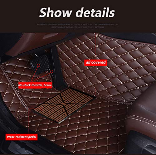 Custom Waterproof Leather Car Floor Mats Fit for Most Car SUV Truck & Sportscar All Weather Protection Vehicles (Black+Red bar) - color: Black+Red bar