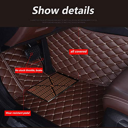 Custom Waterproof Leather Car Floor Mats Fit for Most Car SUV Truck & Sportscar All Weather Protection Vehicles (Black Stripe) - color: Black Stripe