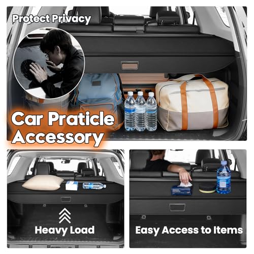 Powerty Retractable Cargo Cover for Toyota 4Runner 2010-2024, Carbon Fiber Texture Trunk Cover Privacy Screen Rear Security Shade for 4Runner Accessories - size: 1) Toyota 4Runner | 2010-2024