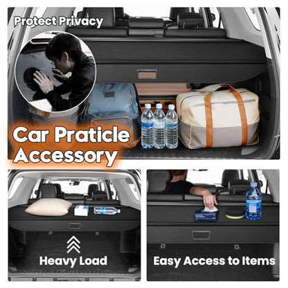 Powerty Retractable Cargo Cover for Toyota 4Runner 2010-2024, Carbon Fiber Texture Trunk Cover Privacy Screen Rear Security Shade for 4Runner Accessories - size: 1) Toyota 4Runner | 2010-2024