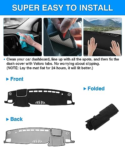 Autorder Dashboard Cover Mat for Toyota Highlander 2020 2021 2022 2023 2024 2025 2026 Accessories Dash Cover Flannel Dash Mat Sunshade Glare UV Rays Protector(Compatible with or Without Display) - size: 2020-2026 Toyota Highlander