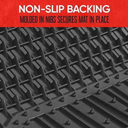Motor Trend 943-BK FlexTough Defender Car Floor Mats -Next Generation Deep Dish Heavy Duty Contour Liners for Car SUV Truck & Van-All Weather Protection, Trim to Fit Most Vehicles Black - color: Black, style: FlexTough NextGen