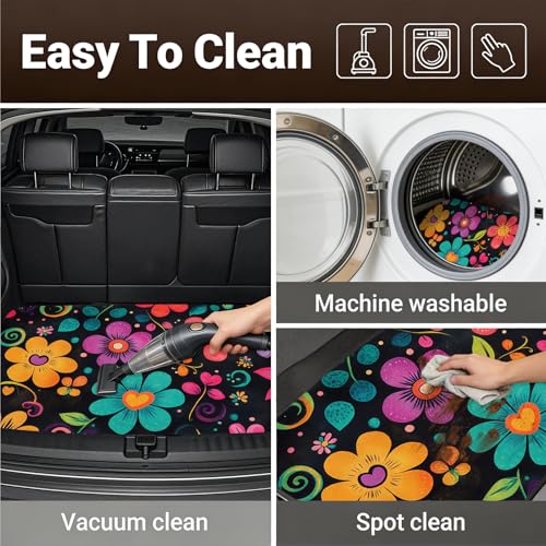 Automotive Floor Mats 5 Pcs, Universal Car Floor Mats,Floral Car Mats, Flower Car Accessory for SUVs/Sedan/Wagons, Durable Protective Mat, Trunk Liner for Families/Travel Enthusiasts - style: Bundle99