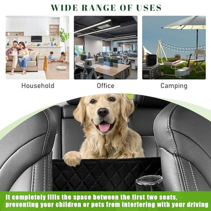 Car Purse Holder Between Seats, Leather Auto Front Seat Handbag Organizer Pocket, Universal Large Capacity Seat Bag Box Storage, Vehicle Interior Backseat Barrier for Kids Pet