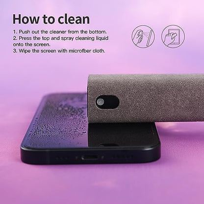 CUIUD Screen Cleaner Kit 3 Pcs, Two in One Screen Cleaner Spray and Wipe, Touchscreen Mist Cleaner Spray Bottle for Phone/Laptop/Tablet/TV/Monitor/Car Screens - color: 3 Pcs(Grey+Pink+Blue)