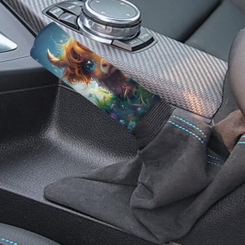 Cute Highland Cow Car Hand Brake Gear Cover Automotive Gear Shift Knob Protector Universal Fit Most Vehicle Non Slip Car Interior Accessories 2 Pack - color: Cute Highland Cow