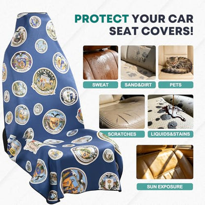 Car Seat Cover Towel, Car Seat Protector Front Seats, Sweat Towel Car Seat Covers for Post Gym Workout, Running, Swimming and Beach, Non-Slip Car Seat Towel Covers Fit for Most Cars Trucks SUV