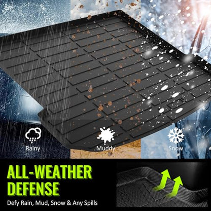 TPE Trunk Cargo Mats Compatible with 2021-2025 Jeep Wrangler 4xe, Black 3D Molded Front Rear,All Weather Interior Rear Trunk Carpet Liner Protector, 1PC