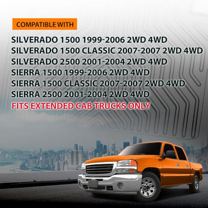 G-PLUS Floor Mats 3pcs Fit for Chevy Silverado GMC Sierra 1500 1999-2006 & 1500 Classic 2007, Fit Silverado Sierra 2500 2001-2004, 2WD 4WD Extended Cab TPE Floor Cargo Liners - size: 1999-2007|Fit Silverado 1500 Extended Cab|3PCS