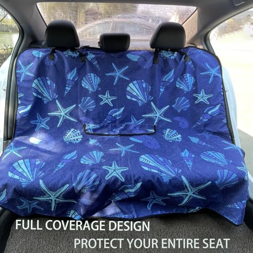 Waterproof Backseat Cover for Car Trucks Van SUV Jeep,Rear Bench Towel Seat Covers,(Conch Shells Starfish) - color: Conch Shells Starfish