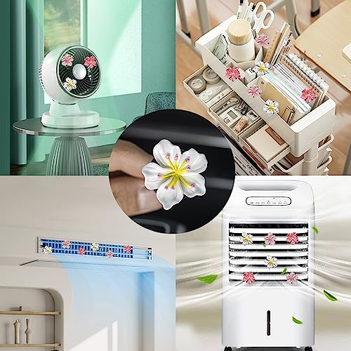 Cute Car Air Fresheners Vent Clips 6 PCS, Flower Air Vent Clips Pink Car Accessories Interior Aesthetic Women Automobile Air Conditioning Vents Decorations