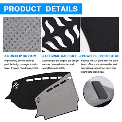 Autorder Dashboard Cover Mat for 2019-2023 2024 2025 2026 Dodge Ram 1500 2500 3500 Accessories Dash Cover Flannel Dash Mat Sunshade Glare UV Rays Protector Black - size: 2019-2026 Dodge Ram