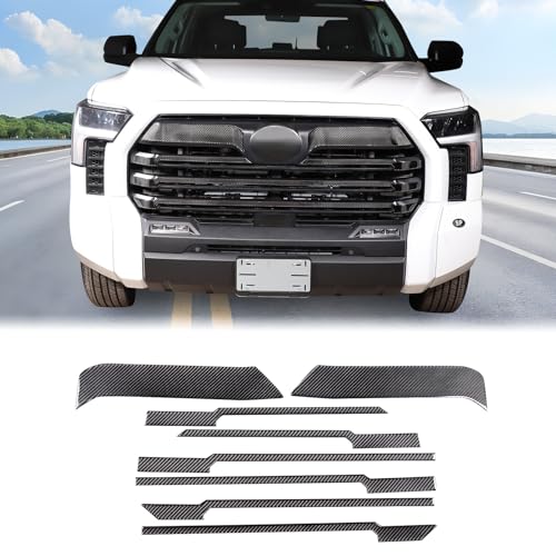 Aunginsy Car Front Bumper Grille Trim Sticker Compatible with Toyota Tundra 2022 2023 2024 Pickup Truck Real Carbon Fiber Material Decorative Sticker Protection Cover Interior Accessories - size: Front Bumper Grille Trim Sticker