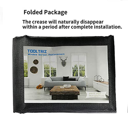 Tooltriz Pet Proof Window Screen Replacement, 48“ x 100" Upgraded Thicken Charcoal Fiberglass Mesh for Sliding Pet Screen Door Repair Kit - Screen Door Protector for Dogs Patio Screen mesh