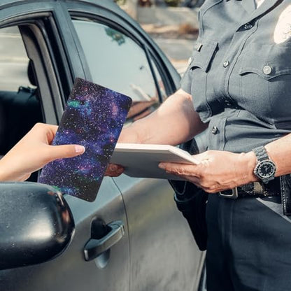 Leather Car Registration and Insurance Card Holder, Car Document Holder for Cards License with Magnetic Shut(Purple) - color: Purple