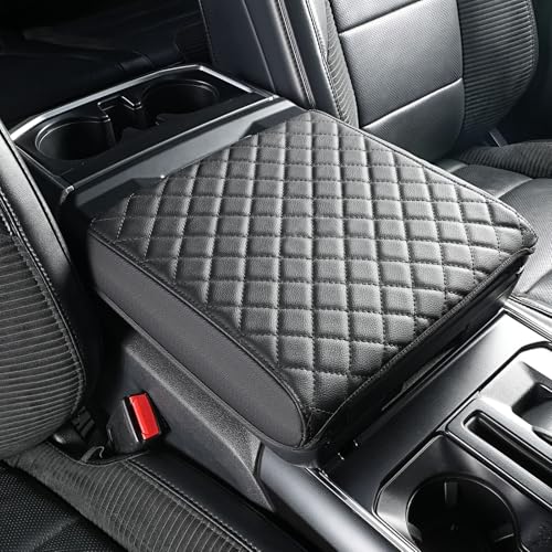 F150 Center Console Cover (Work Surface Console Only), Custom Fit for 2026 2025 2024 2023 2022 2021 Ford F150, Anti-Scratch Faux Leather Armrest Cover for car, Middle Interior Accessories - size: Work Surface Console 2021-2025 F150