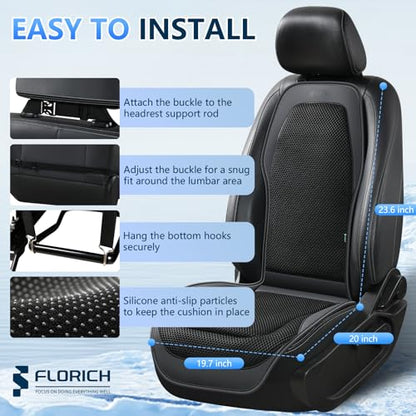 Upgraded Cooling Car Seat Cover Front Seat with Blowing&Suction, 12V-24V Ventilated Car Seat Cushion with 8 Turbo Fans, 3-Speed Adjustable Universal Fit Breathable Car Cushion for Summer Driving-Black - color: Black
