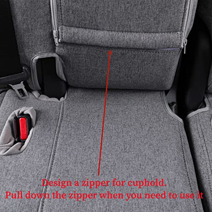 Custom Seat Covers fit for Honda Pilot Elite,2016-2022 -2nd-Row Captain Seats with Armrest (7-Seats)-Polyester(Gray,Full Set) - color: Polyester(Gray), size: 2016-2022 Pilot Elite,Black Edition 7-Passenger