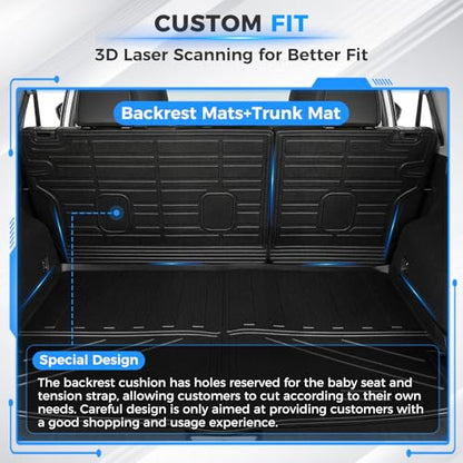 Cargo Mat Fit for Nissan Rogue 2021-2026, Rear Trunk Mat & Back Seat Backrest Protectors, Custom Fit TPE All-Weather Cargo Liner, Waterproof & Non-Slip Rogue Accessories (Not for Rogue Sport) - size: Fit for Nissan Rogue