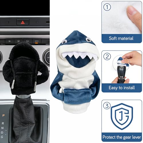 Gear Stick Sweater Shift Knob Hoodie and Cover Set, Shifter Protector and Sweater for Automotive Interior, Funny Car Gear Stick Cover for Vehicle, Universal Accessory for Most Cars
