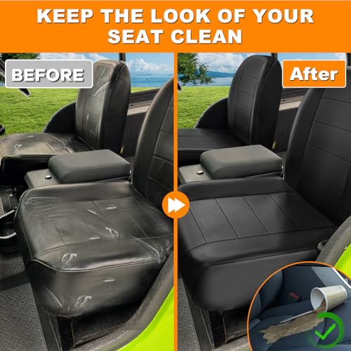 Driver & Passenger Seat Cover Compatible with 1965-1979 Jeep CJ5, 1976-1980 Jeep CJ7, Front Low-Back Bucket Seat - color: black