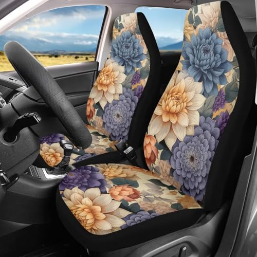 Howilath Boho Mandala Floral Car Seat Cover Anti-Slip Bucket Seat Covers High Back Set of 2 Universal Fit Interior Accessories for Men Women - color: Boho Mandala Floral