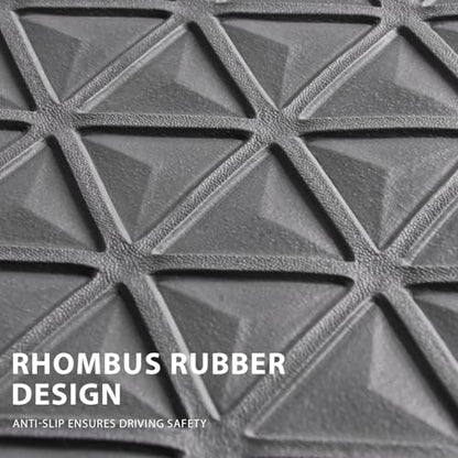 CAR PASS Bling Diamond Car Mats Gray Rubber Floor Mats Full Set Anti-Slip 3D Rhombus Waterproof Trim to Fit Liner Universal Glitter Crystal Sparkly Shining Rhinestone Girl Women SUV Sedan Van All Gray - color: Gray Rubber