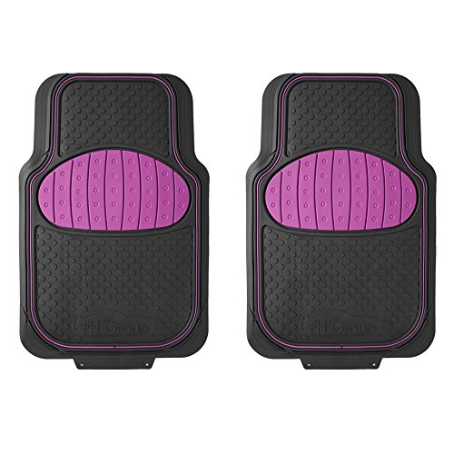 Automotive Floor Mats Pink Climaproof for All Weather Protection Universal Fit Heavy Duty Rubber fits Most Cars, SUVs, and Trucks (Full Set Trim to Fit) FH Group F11500PINK - color: pink