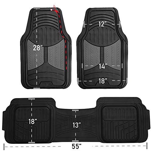 FH Group Car Floor Mats - Heavy-Duty Rubber Floor Mats for Cars, Universal Fit Full Set, Trimmable Automotive Floor Mats, Climaproof Floor Mats for Most Sedan, SUV, Truck Floor Mats Pink