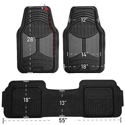 FH Group Car Floor Mats - Heavy-Duty Rubber Floor Mats for Cars, Universal Fit Full Set, Trimmable Automotive Floor Mats, Climaproof Floor Mats for Most Sedan, SUV, Truck Floor Mats Pink