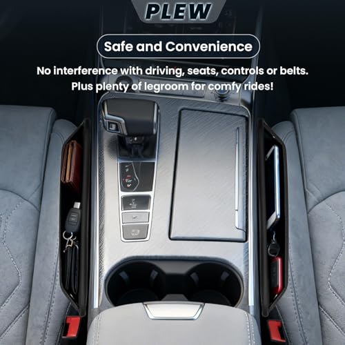 2-Pack Car Seat Gap Filler Organizer - Upgraded Anti-Slip Strap Design - Premium Leather Side Console Pocket - Prevent Phone Falling - (0.2”-1.2" Gaps),Clever Gifts For SUV, Truck & Sedan, Black - color: Black Obsidian(2 Packs)