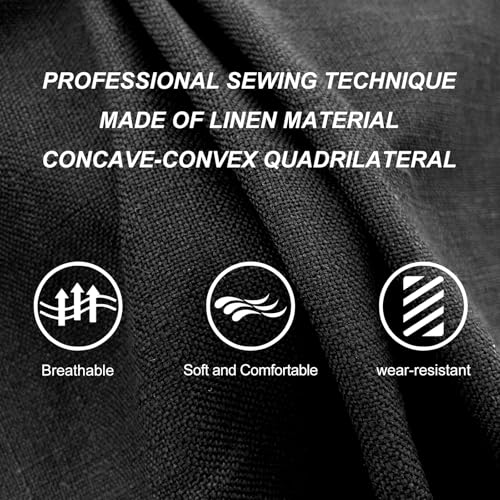 Linen Car Seat Covers Front Seat Covers Breathable Cloth Fabric Car Seat Protector - Universal Fit for Cars, Vans, SUVs, Trucks - 2 Units - Black