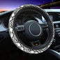 Skull Steering Wheel Cover Non Slip Black and White Neoprene Steering Wheel Protector Covers Universal 15 inch for Women Men Car Accessories - color: Black3