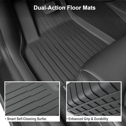 SUPER LINER Tesla Model Y Floor Mats 2021-2024 | Custom Fit All-Weather 9-Piece Set TPE Material |Full Coverage Floor Mats Back Seat Protector, Cargo Liner, Trunk & Interior Accessories - size: For Model Y 2021-2024*9pcs