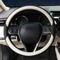 Steering Wheel Cover Universal Standard Size 14.5-15 inch, Non-Folding Packaging, Microfiber Leather, Anti-Slip, Soft Grip, Fits Most Cars SUVs Trucks, Black and Light Creamy White - color: Black and Light Creamy White, size: Round Shaped: Medium 14 1/2''