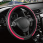 Road Comforts Leather Steering Wheel Cover – Black & Hot Pink, Universal Fit 14.5-15 Inch, Microfiber Leather, Anti-Slip & Breathable Design for Men and Women - color: Hot Pink