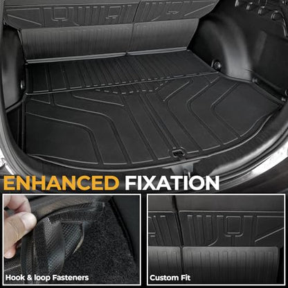 Cargo Mat for 2013-2018 Toyota RAV4 Gas, Full Coverage All Weather Cargo Mat with Backrest Protectors for Toyota RAV4 Accessories (Not fit Hybrid Models)