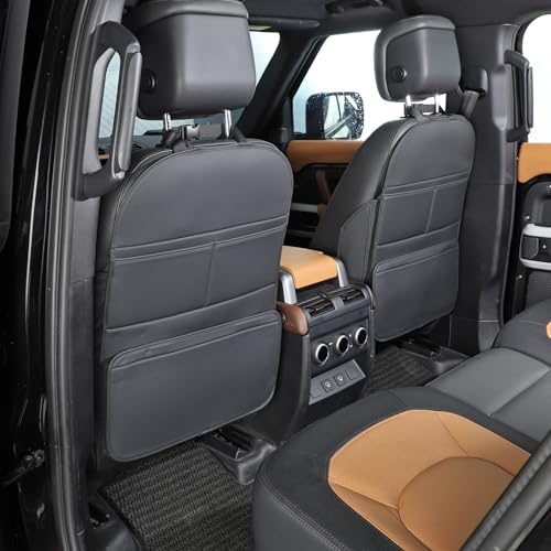 Seat Back Protector,Preventing the Impact of Children Stepping on the Seat Backrest,Beautiful appearance and easy to clean,black (Black -2pcs)