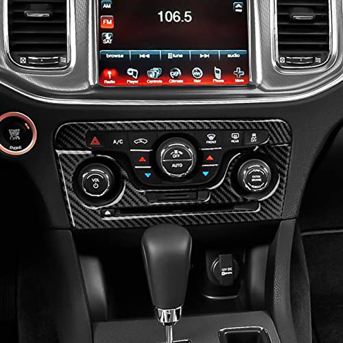 Car Air Conditioner Volume Switch Panel Decals for 2011 2012 2013 2014 Dodge Charger Accessories Carbon Fiber Interior Stickers - color: Air Conditioner Panel